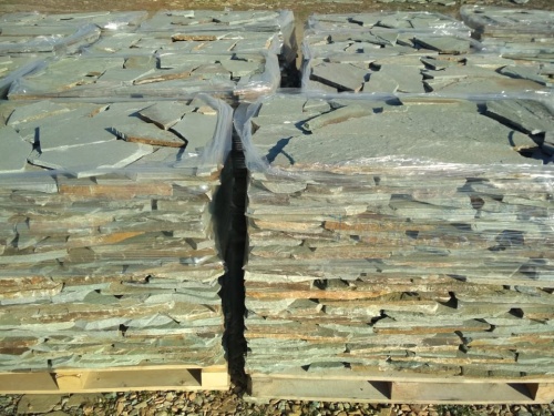 Плитняк златолит зелёный для цоколя, отмостки купить в Челябинске