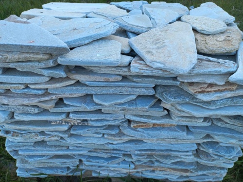 Плитняк златолит зелёный галтованный для цоколя купить в Челябинске